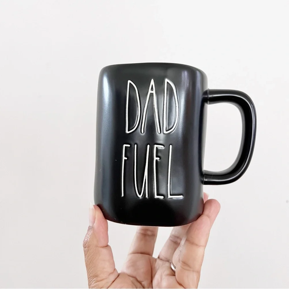 Rae Dunn DAD FUEL Large Black Coffee mug